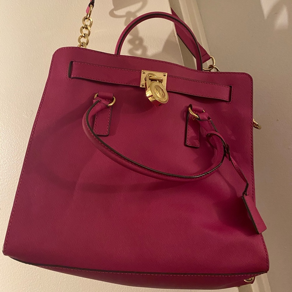 Michael Kors fushcia Hamilton Satchel